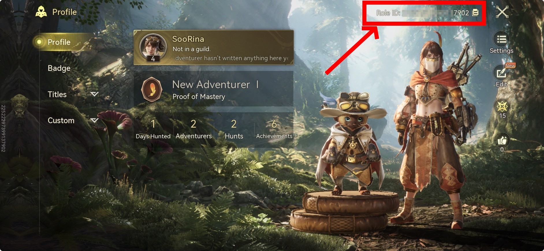 วิธีดู Role ID เกม Monster Hunter Outlanders